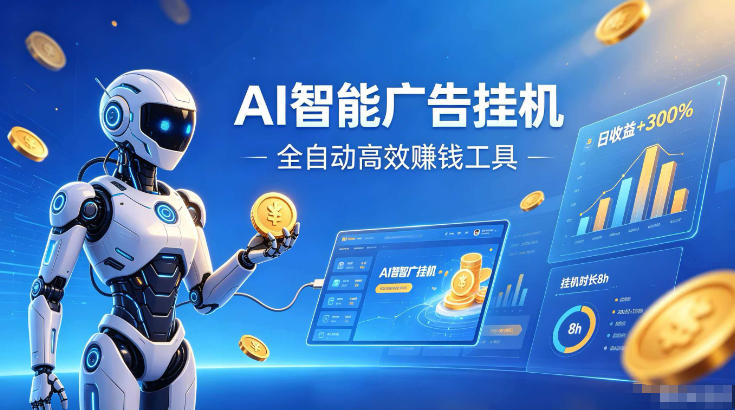 AI智能广告挂G,在家自动賺收益,全程无需人工操作、不用直播、不用拉人